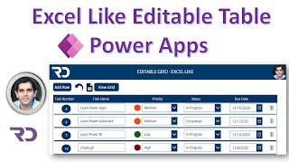 Power Apps Editable Table/Gallery like Excel (Tutorial)