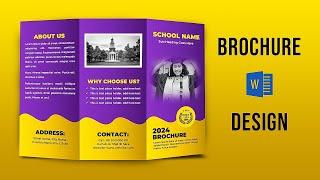 Brochure Design in MS Word | Brochure design ideas | Microsoft Word Brochure Design Tutorial