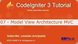 7 - Model View Controller MVC | CodeIgniter 3 Tutorial