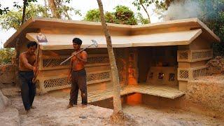 Update Forest! Build Great Luxurious Mud House Has Home Cooking With Living Room By Bamboo And Wood