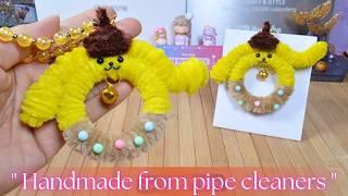 PIPE CLEANER CRAFT | Handmade cute Pompompurin keychain from chenille wire