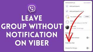 How to Leave Group Without Notification on Viber 2024 | Viber Tutorial