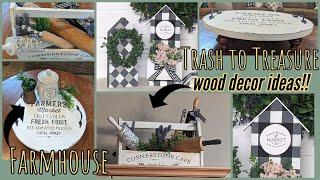 RUSTIC FARMHOUSE TRASH TO TREASURE DECOR IDEAS!!~Buffalo Check House DIY~Rustic Crate and Tray DIYS