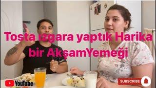 Eşim ile Evde Tostta Izgara muhabbetli akşam yemeği 