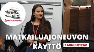 Opetusvideo: Matkailuauton käyttö 5 minuutissa | Matkailuajoneuvon sisä- ja ulkotoiminnot