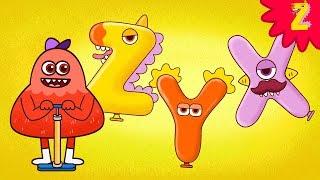 Backwards alphabet  'Balloon Monster CBA' (Tebahpla 5) l Phonics Song for kids l ZooZooSong