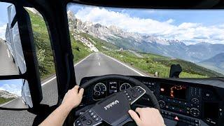 POV in Swiss Alps | Euro Truck Simulator 2 gameplay with MOZA TSW | Real hands