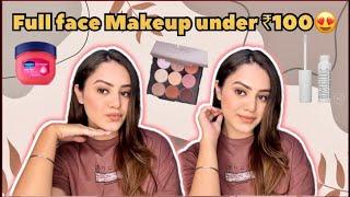 Full face makeup under ₹100 Easy Indian makeup look under budget Festive makeup | kp styles