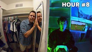 Survive 12 HOURS in SECRET GAMING BUNKER Without Getting Caught!!