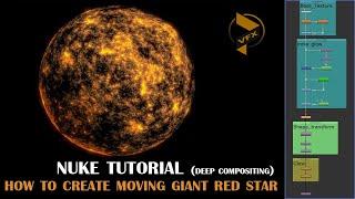 Nuke tutorial | Basic Deep compositing  | noise node and spherical transform node |  GIANT RED STAR