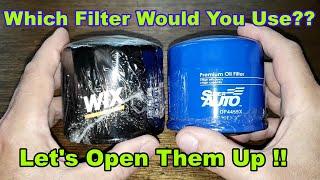 Wix 51334 Oil Filter vs. Super Auto OF4459X Oil Filter Cut Open Comparison