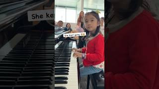 5yo FALLS off chair playing piano! #piano #music #pianolesson #pianostudent #classicalmusic