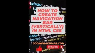 HOW TO CREATE NAVIGATION BAR VERTICALLY IN HTML CSS #html #css #navigation #vertically #shorts