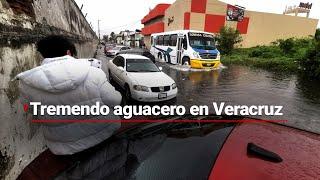 Inundaciones SEVERAS en Veracruz: Calles y zonas turísticas afectadas por fuertes lluvias