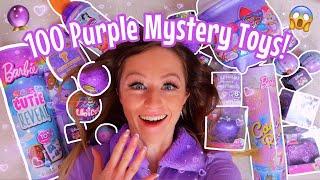 UNBOXING 100 *PURPLE ONLY* MYSTERY TOYS!!️ (MAGIC MIXIES, BARBIE, APHMAU, NANO PODS ETC!🫢)