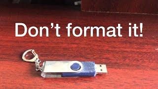 How to fix 'you need to format the disk before you can use it' error