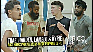 LaMelo Ball, Kyrie Irving, Trae Young & James Harden Go OFF At Rico Hines Private Runs!!