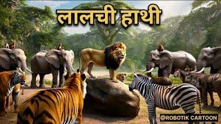 लालची हाथी। lalach hathi full hindi cartoon video  #Robotik cartoon