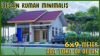 RUMAH MINIMALIS UKURAN 6x9 METER  | ADA RUANG TOKO DAN 2 KAMAR TIDUR DI DALAMNYA  | TYPE 54