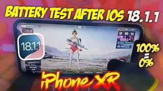 iPhone XR BGMI Battery Drain Test after iOS 18.1.1 | 100% to 0% | Lag?