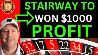 #1 STAIRWAY TO PROFIT ROULETTE SYSTEM (WON $1000) #best #viralvideo #gaming #money #business #trend