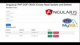 Angular.js PHP OOP CRUD (Create Read Update and Delete)