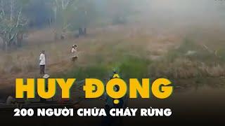 Đã huy động hơn 200 người tham gia chữa cháy rừng ở Vườn quốc gia Tràm Chim