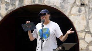 Janet Kuypers’ 4 animal-themed poems on stage for 2024 Animal Tales on 4/27/24, Salado, TX PL FZ300.