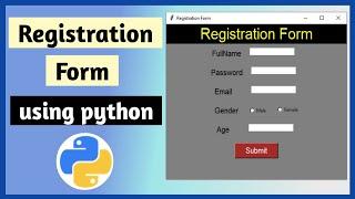 Registration Form using Python | Registration Form Using Tkinter Python 3 | Python tutorial