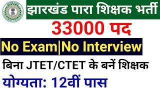 33000 PARA TEACHERS RECRUITMENT 2024 I 12th PASS ELIGIBLE I TRAINED / UNTRAINED ALSO ELIGIBLE