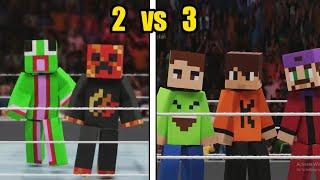 2 vs 3 - PrestonPlayz & Unspeakable vs. Jelly, Slogoman and Kwebbelkop - Minecraft Skin in WWE 2K19