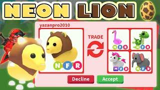 BEST OFFERS  TRADING NEON LION  IN ADOPT ME! ROBLOX