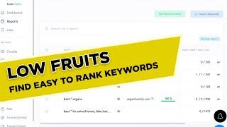 LowFruits Keyword Research Tool Tour: Find Easy To Rank Keywords Fast!