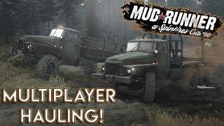 MULTIPLAYER LOG HAULING & NEAR DISASTER! - Spintires: Mud Runner Multiplayer Gameplay - First Look