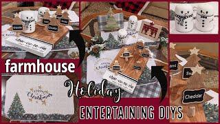 FARMHOUSE CHRISTMAS HOLIDAY ENTERTAINING DIYS~Charcuterie Board~Christmas Placemats~S & P Snowmen