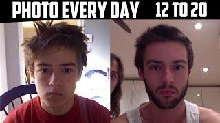 Hugo takes a selfie every day for 8 years - 12 to 20 years old