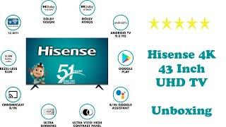 Hisense A71F 108cm (43 inch) Ultra HD (4K) LED Smart Android TV with Dolby Vision & ATMOS  (43A71F)