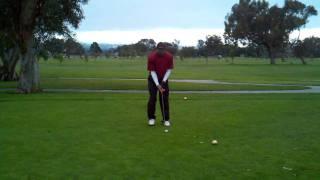 Tee shot on Par 4 13th hole at Poplar Creek (San Mateo)