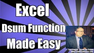 Excel - conditional summing with dsum function Excel 2010 tutorial 2013 2016