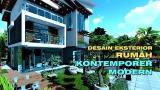 DESAIN EKSTERIOR RUMAH KONTEMPORER MODERN || 9 BED + 9 BATH room || RUMAH ASRI SEJUK