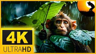 4K VIDEO (ULTRAHD) WILDLIFE ANIMALS IN RAIN |  NATURE RELAXATION FOR 8K AND 4K TV