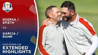 Sergio Garcia & Jon Rahm vs Brooks Koepka & Jordan Spieth | Extended Highlights | 2020 Ryder Cup