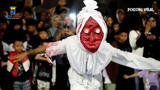 Aksi Pocong viral joged menghebohkan hingga penonton luar berdatangan ke Alun-alun Indramayu