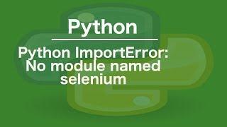 python ImportError: No module named selenium