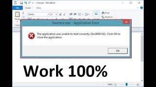FIX: The application was unable to start correctly (0xc0000142). Click OK to close the application
