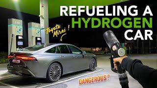 How to fuel a HYDROGEN car? | Toyota Mirai (182 hp) | POV drive