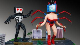  Making SPIDER TV WOMAN vs VENOM TV MAN Love Story with Polymer Clay [ Skibidi Toilet ]