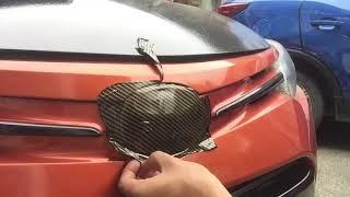 Toyota emblem carbon fiber wrap