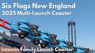 Six Flags New England 2025 | Intamin Multi-Launch Family Coaster | NoLimits 2 Precreation Animation