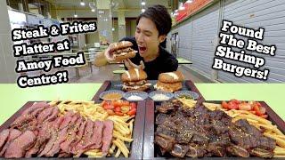Incredible Steak & Beef Rib Platter! | We Found The BEST Hawker Shrimp Burger at Amoy Food Centre!